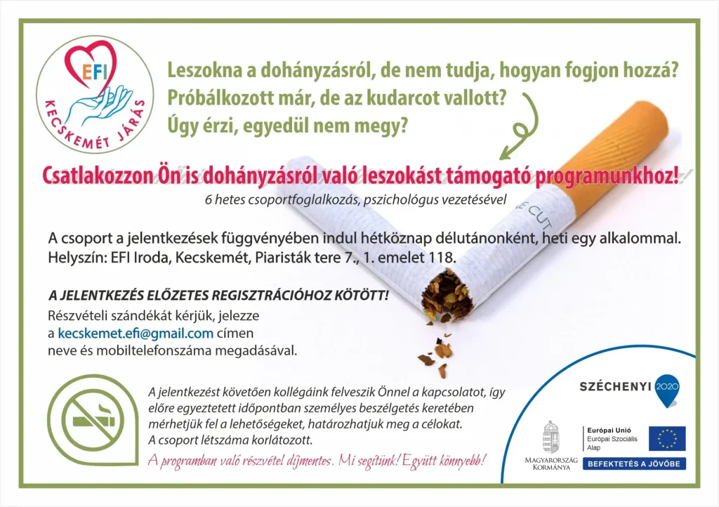 Dohányzás leszoktató csoport indul 2026. januártól