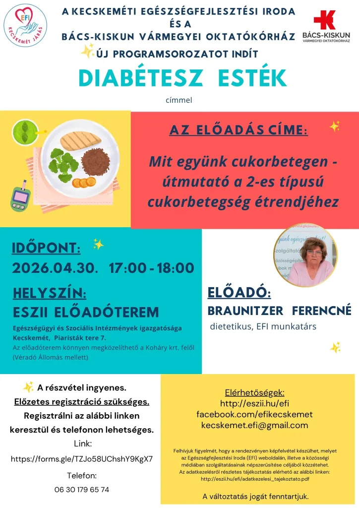 Diabétesz esték plakát