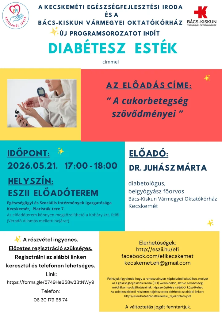 Diabétesz esték plakát