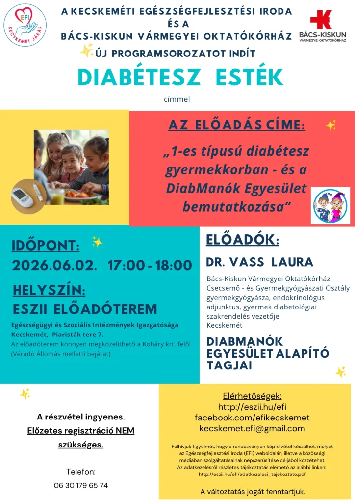 Diabétesz esték plakát