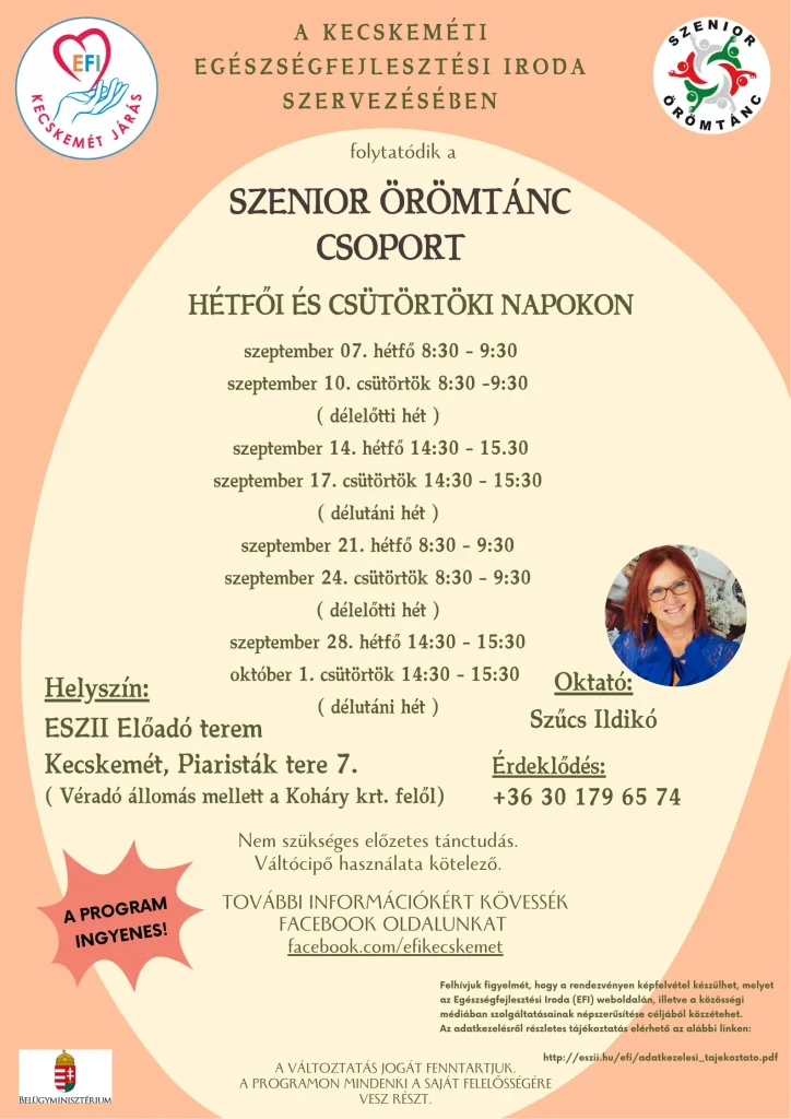 Szenior örömtánc csoport plakát