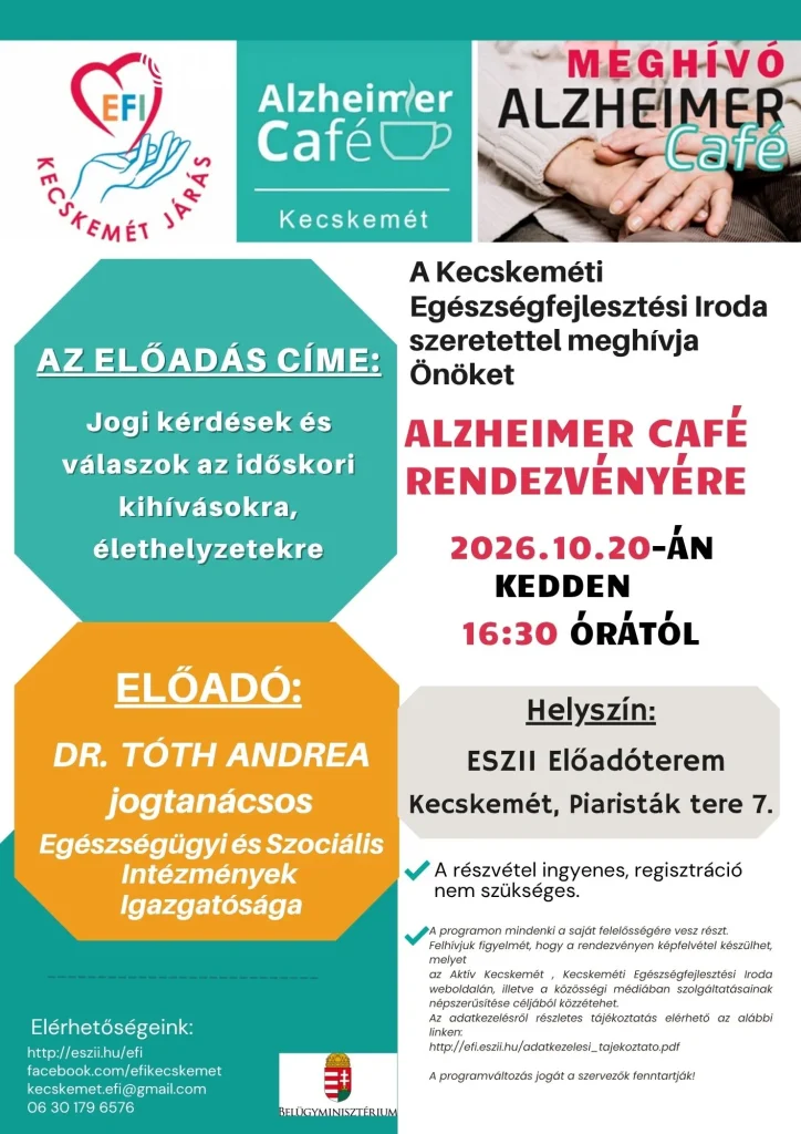 Alzheimer café 2026. október plakát