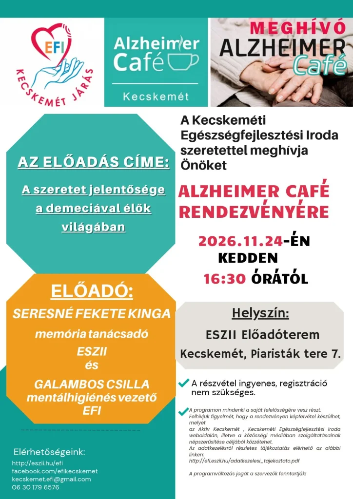 Alzheimer Café 2026. novemberi plakátja