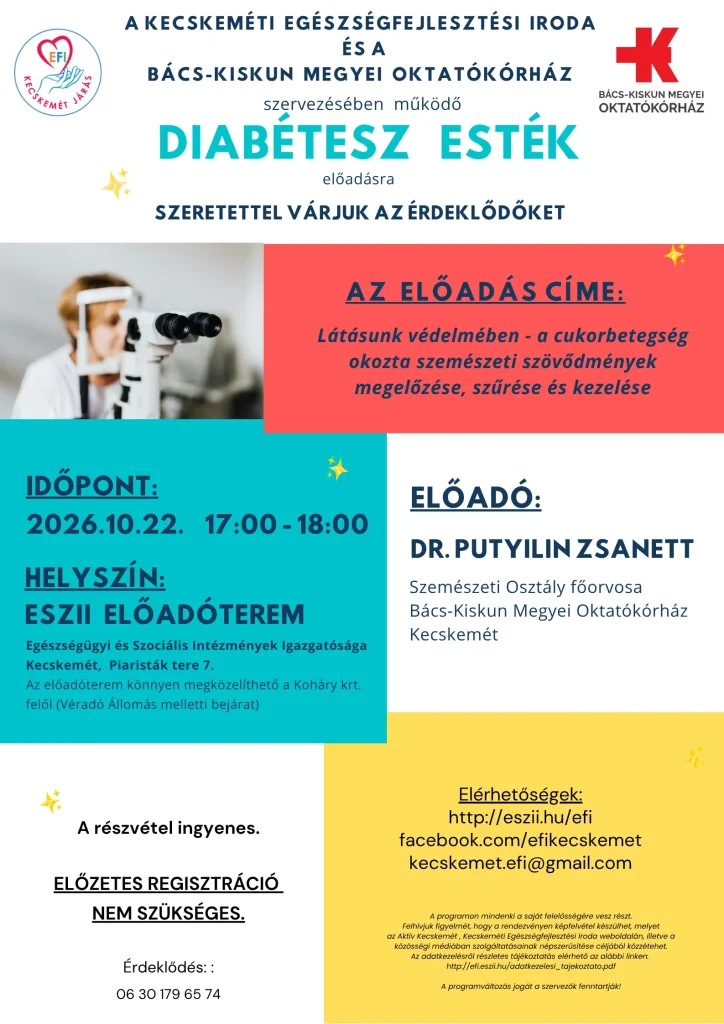 Diabétesz esték plakát